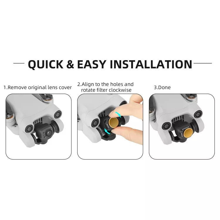 Ensemble 4-NDPL (filtres ND4/PL+ ND8/PL+ ND16/PL+ ND32/PL) pour Mini 3 pro