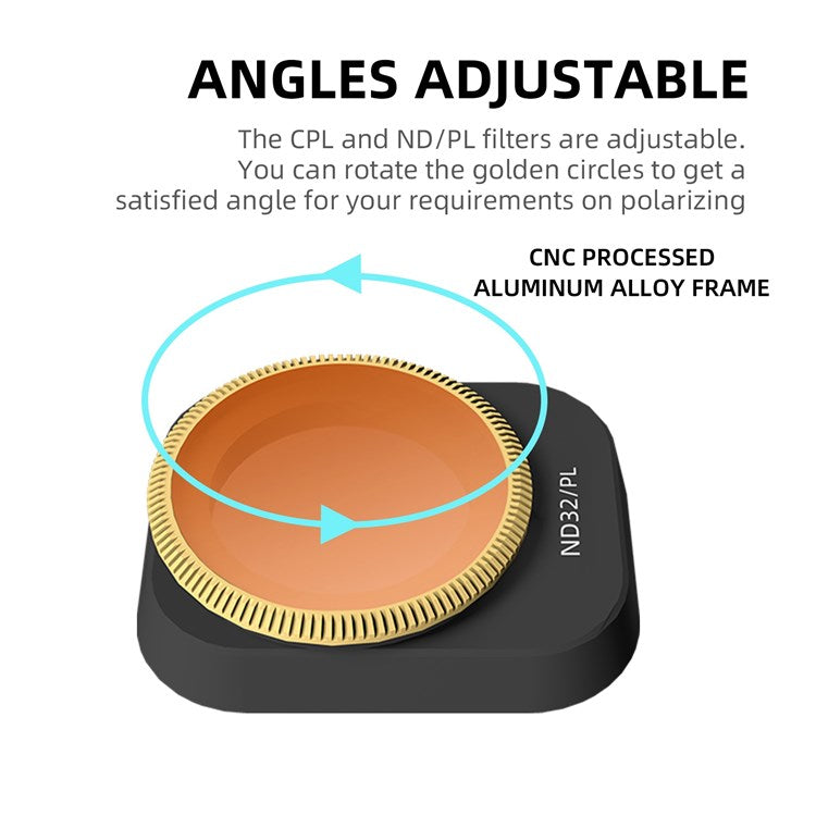 Ensemble 4-NDPL (filtres ND4/PL+ ND8/PL+ ND16/PL+ ND32/PL) pour Mini 3 pro